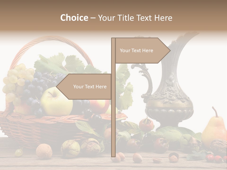 Basket Metal Jug Hazelnut PowerPoint Template