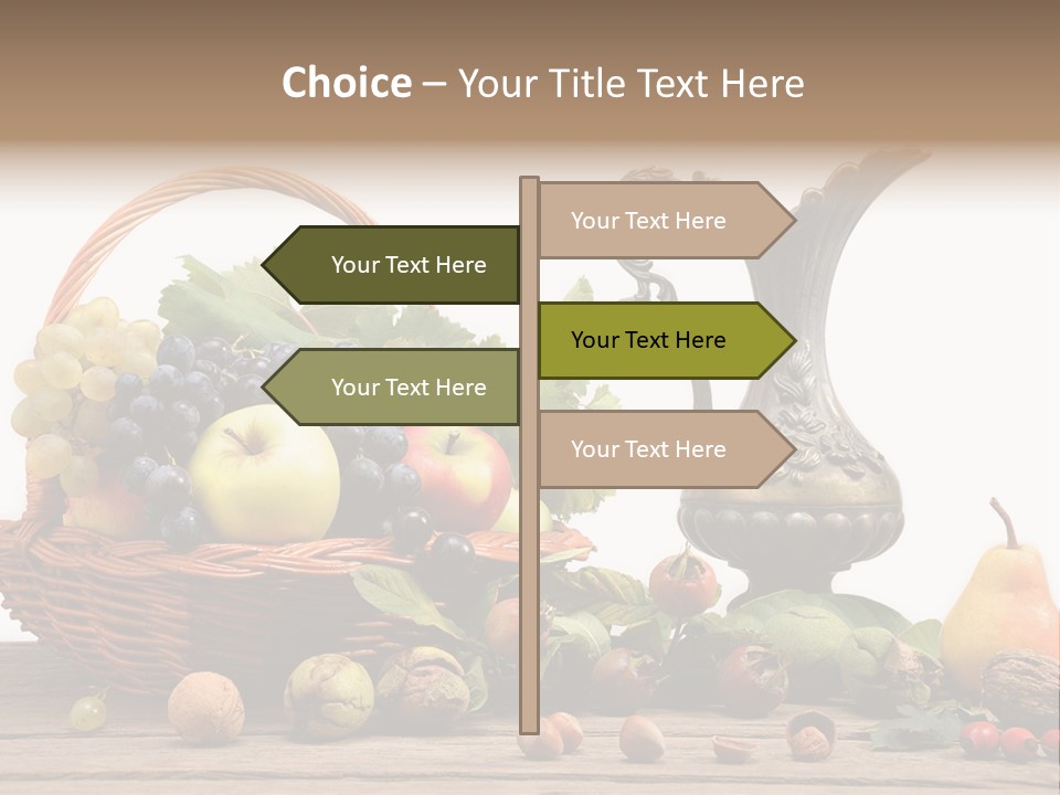 Basket Metal Jug Hazelnut PowerPoint Template