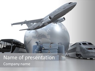 Luggage Baggage Plane PowerPoint Template