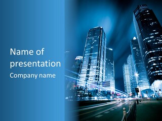 Motion Cityscape Road PowerPoint Template