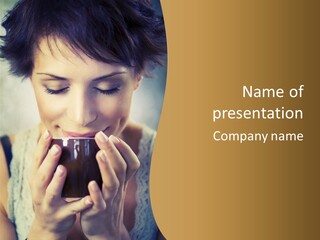 Girl Aroma Happy PowerPoint Template