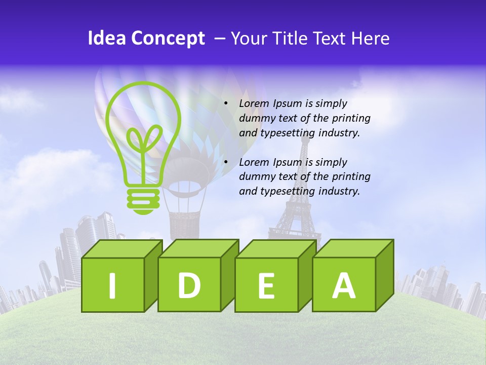 Eiffel Isolated Touristic PowerPoint Template