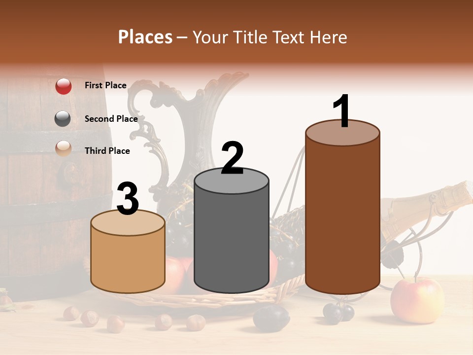 Jug Wine Barrel Hazelnuts PowerPoint Template