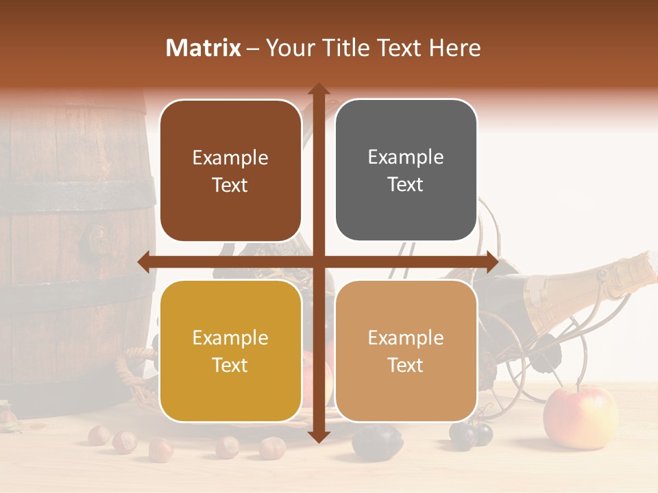 Jug Wine Barrel Hazelnuts PowerPoint Template