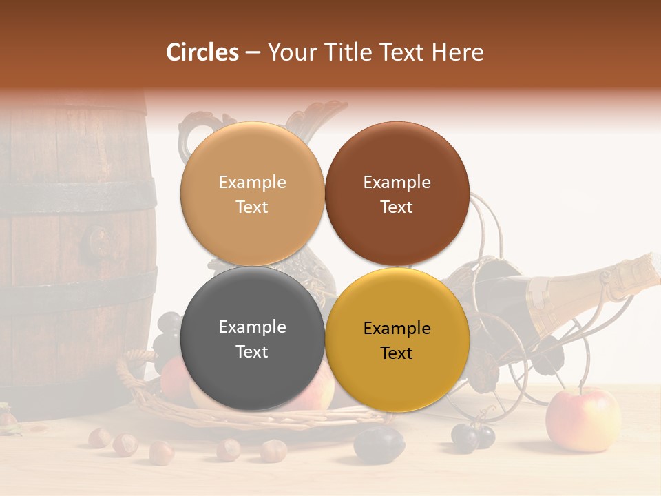 Jug Wine Barrel Hazelnuts PowerPoint Template
