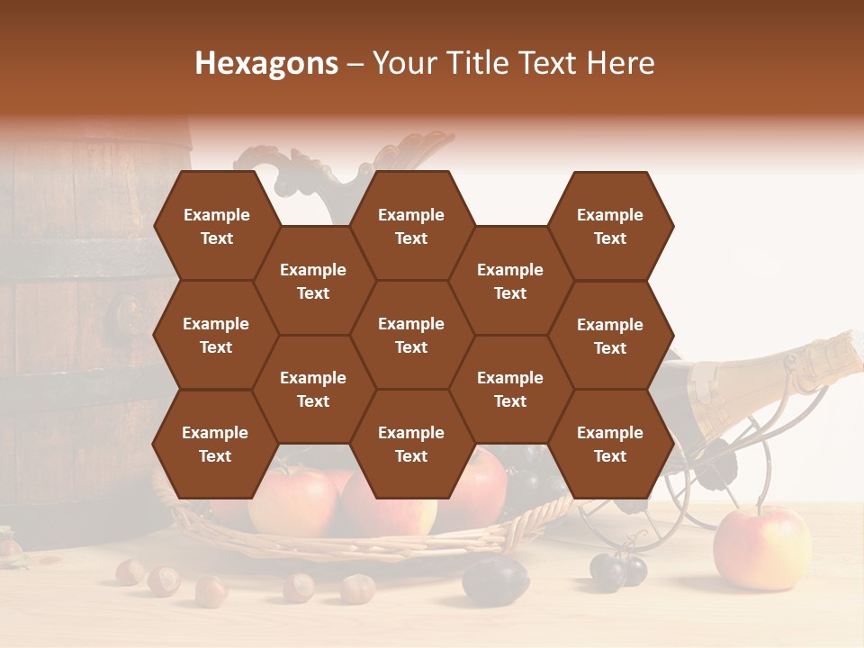 Jug Wine Barrel Hazelnuts PowerPoint Template