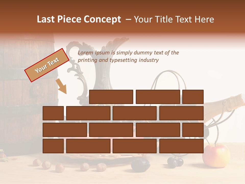 Jug Wine Barrel Hazelnuts PowerPoint Template