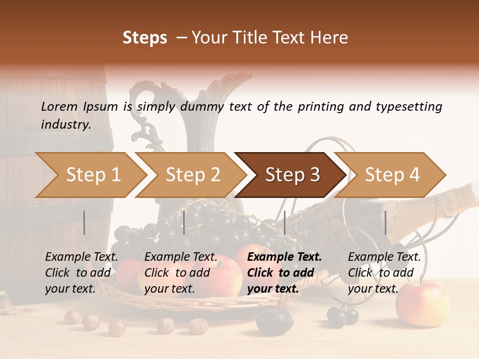Jug Wine Barrel Hazelnuts PowerPoint Template