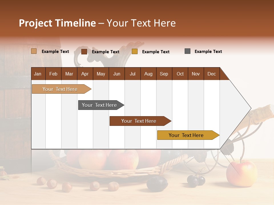 Jug Wine Barrel Hazelnuts PowerPoint Template