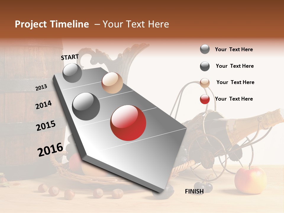 Jug Wine Barrel Hazelnuts PowerPoint Template