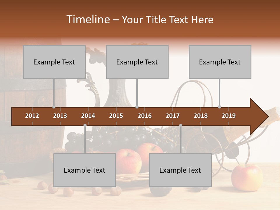 Jug Wine Barrel Hazelnuts PowerPoint Template