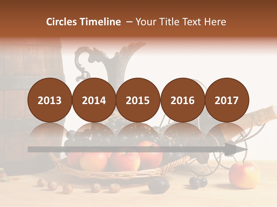 Jug Wine Barrel Hazelnuts PowerPoint Template