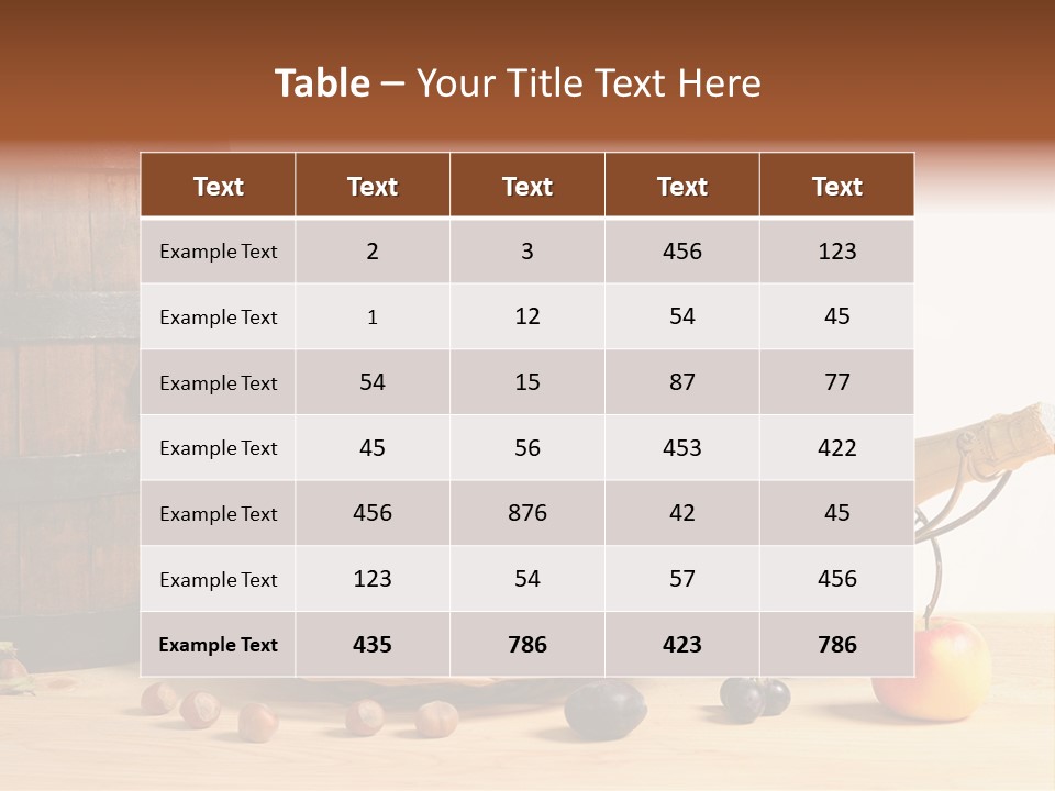 Jug Wine Barrel Hazelnuts PowerPoint Template
