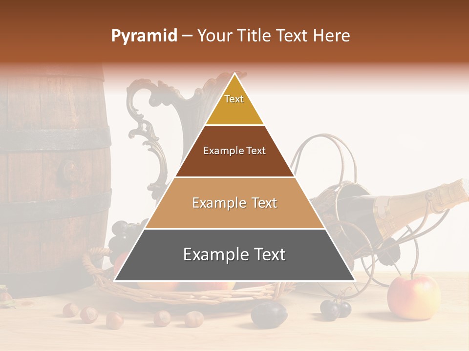 Jug Wine Barrel Hazelnuts PowerPoint Template