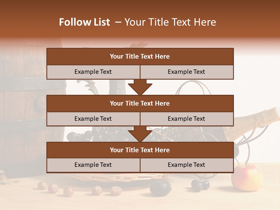 Jug Wine Barrel Hazelnuts PowerPoint Template