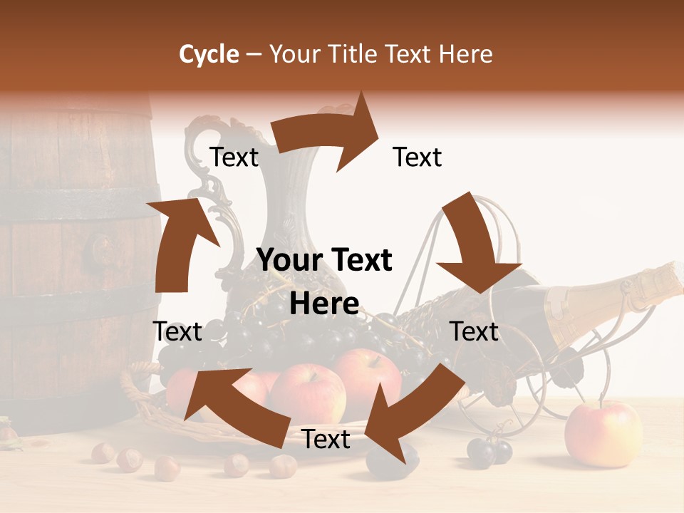 Jug Wine Barrel Hazelnuts PowerPoint Template