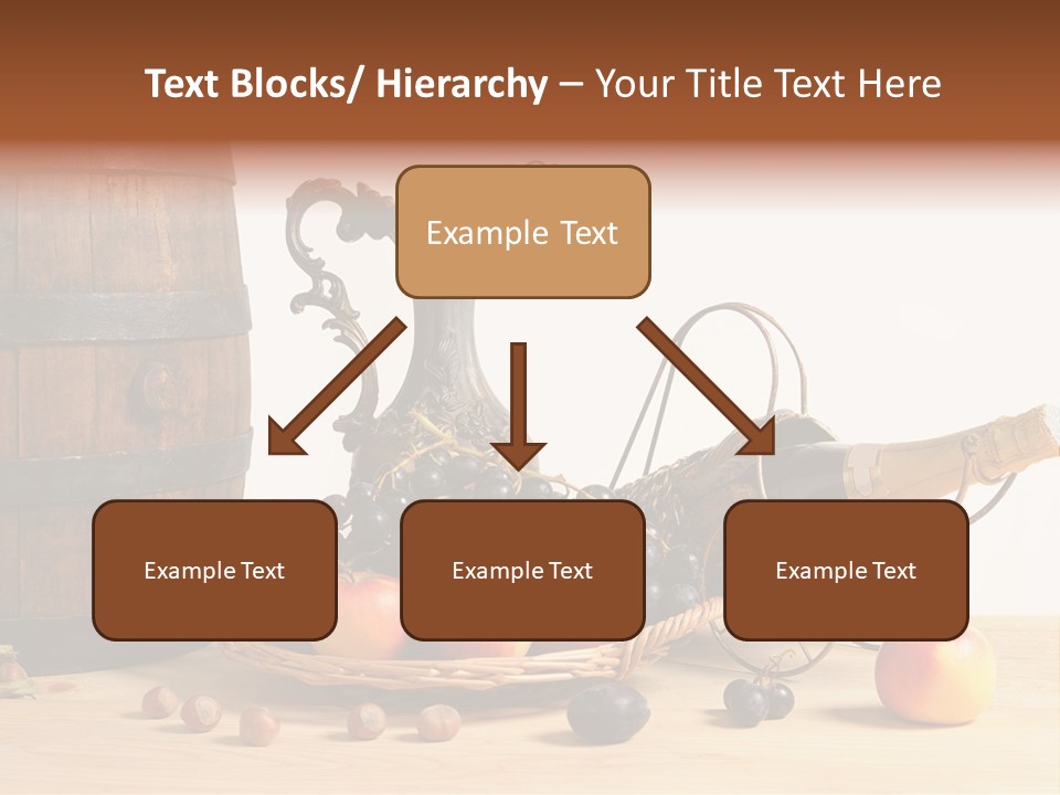 Jug Wine Barrel Hazelnuts PowerPoint Template