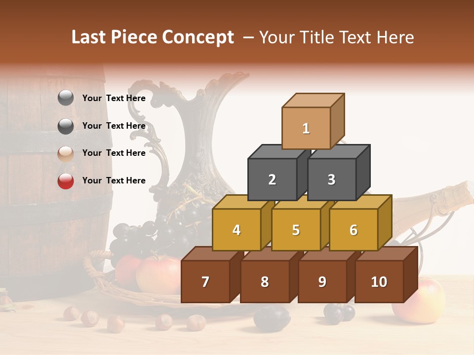 Jug Wine Barrel Hazelnuts PowerPoint Template