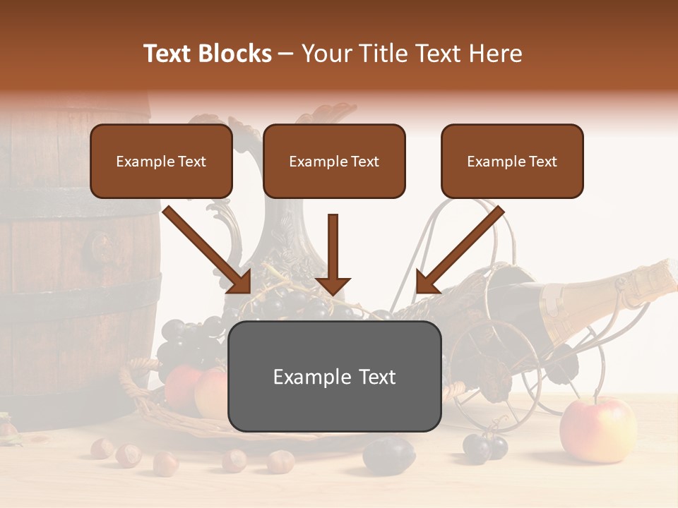 Jug Wine Barrel Hazelnuts PowerPoint Template