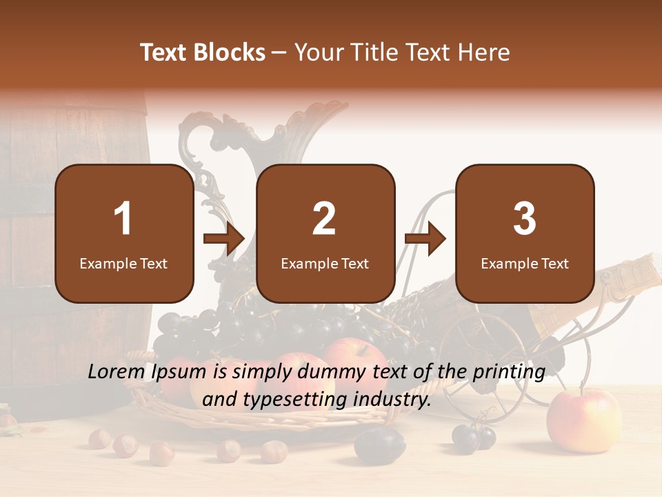 Jug Wine Barrel Hazelnuts PowerPoint Template