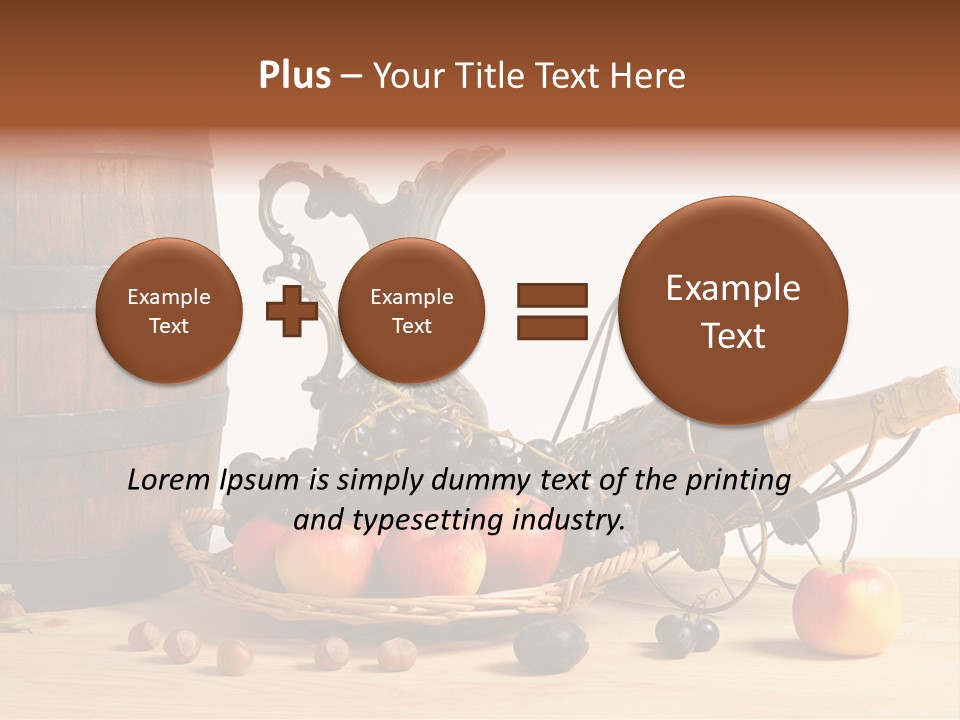 Jug Wine Barrel Hazelnuts PowerPoint Template