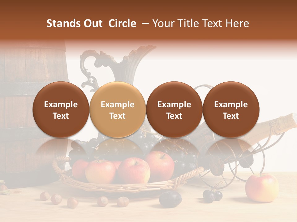 Jug Wine Barrel Hazelnuts PowerPoint Template