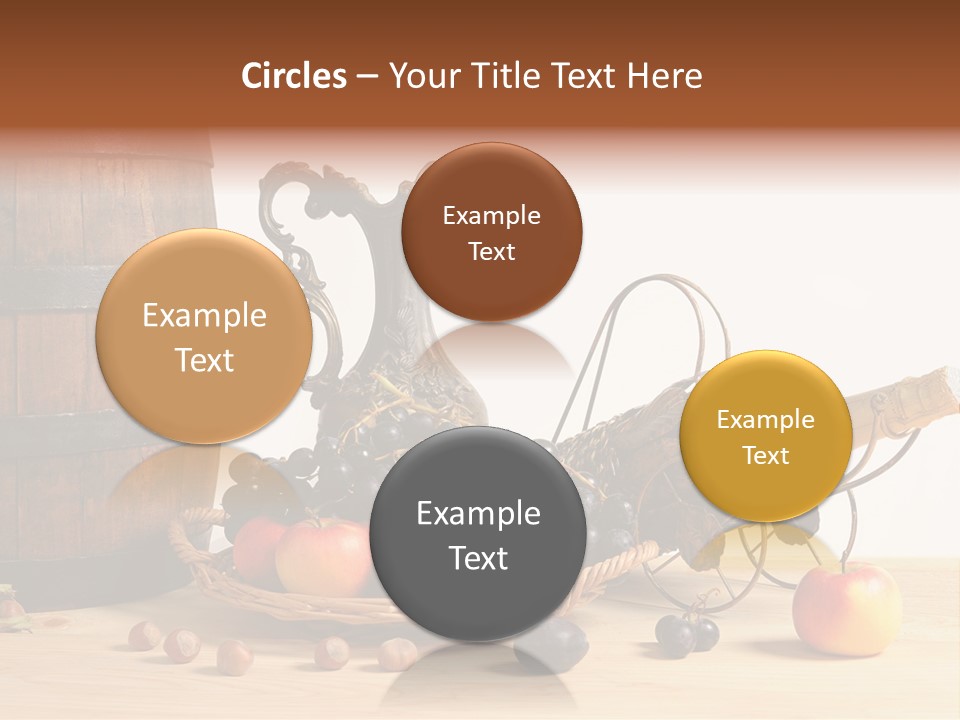 Jug Wine Barrel Hazelnuts PowerPoint Template