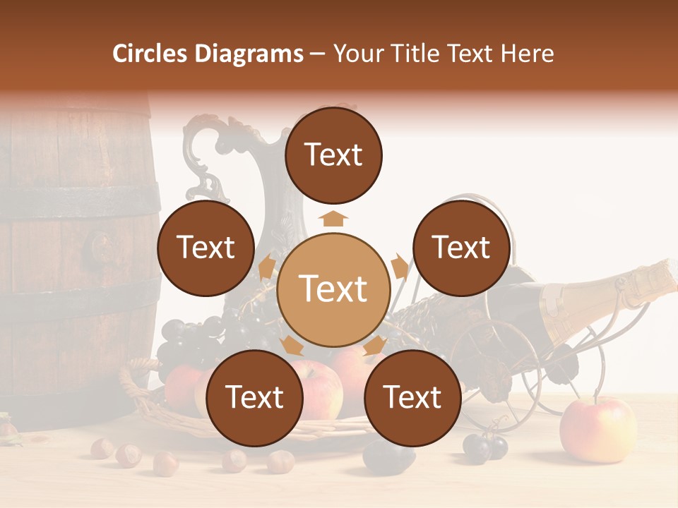 Jug Wine Barrel Hazelnuts PowerPoint Template