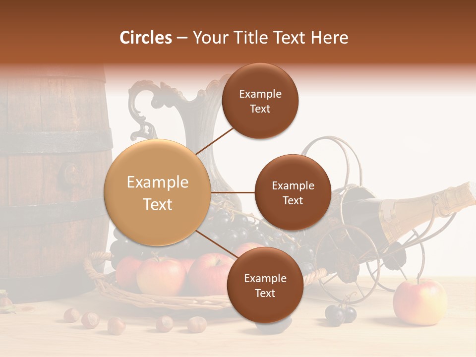 Jug Wine Barrel Hazelnuts PowerPoint Template