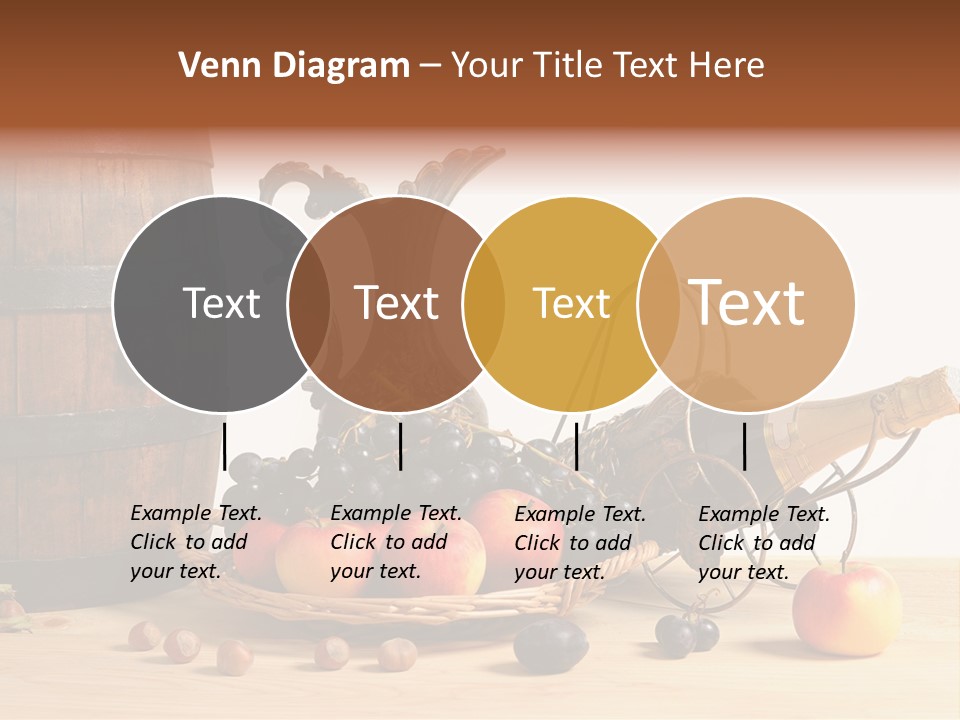 Jug Wine Barrel Hazelnuts PowerPoint Template