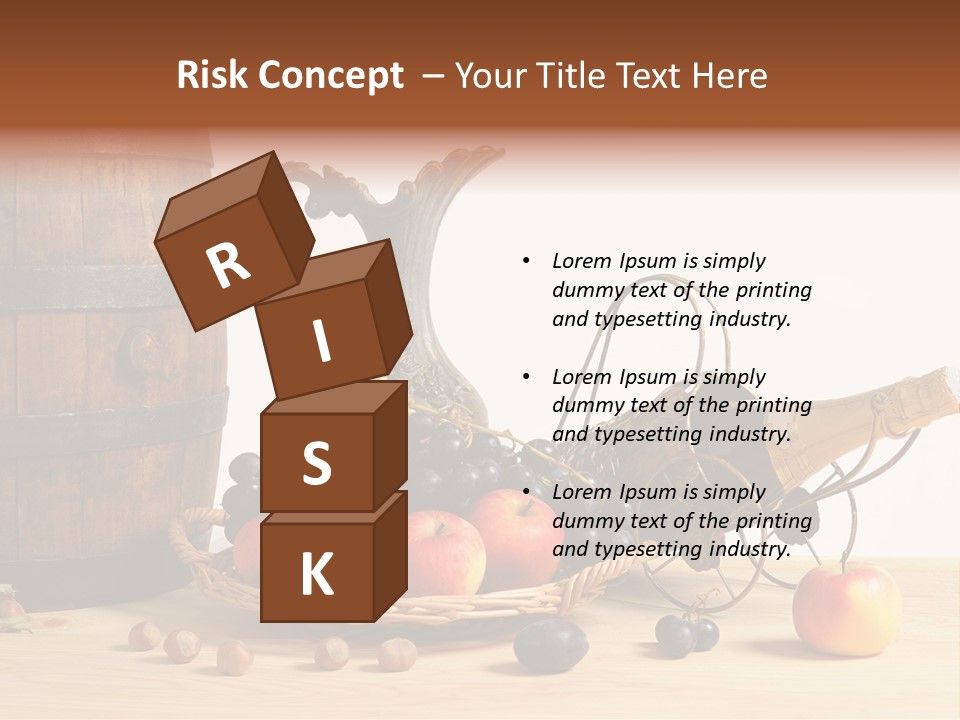 Jug Wine Barrel Hazelnuts PowerPoint Template