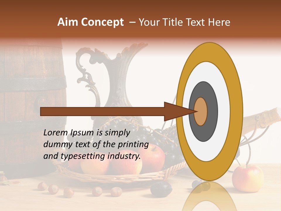 Jug Wine Barrel Hazelnuts PowerPoint Template