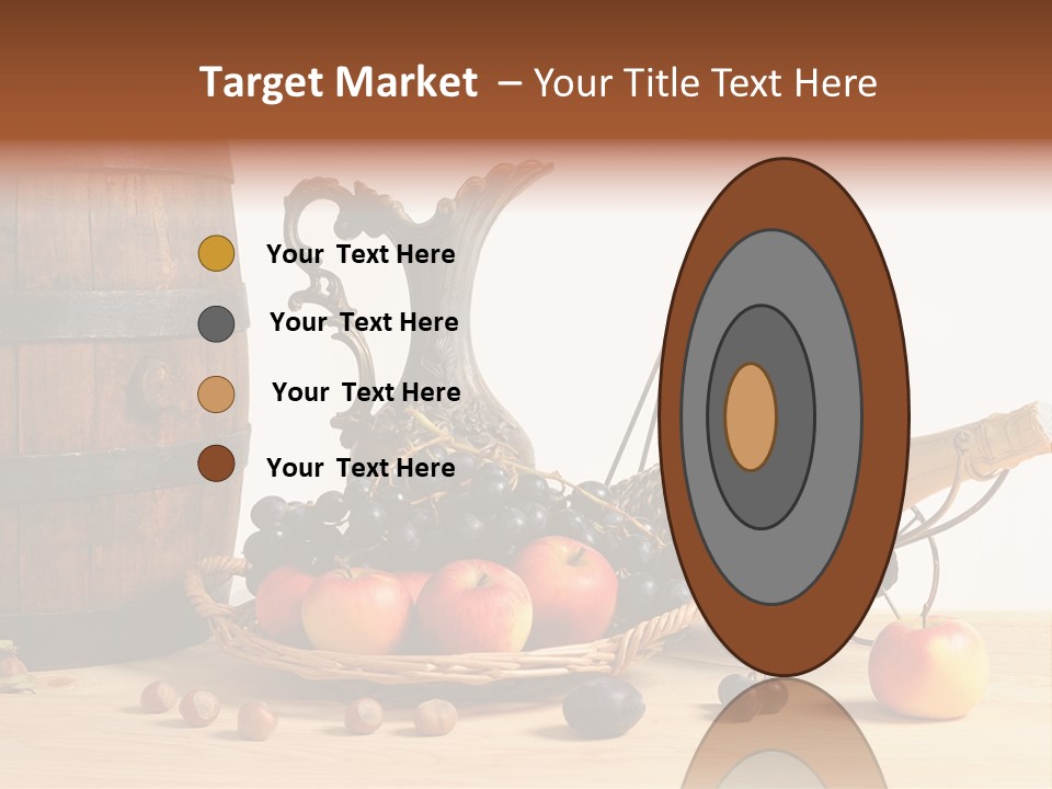 Jug Wine Barrel Hazelnuts PowerPoint Template