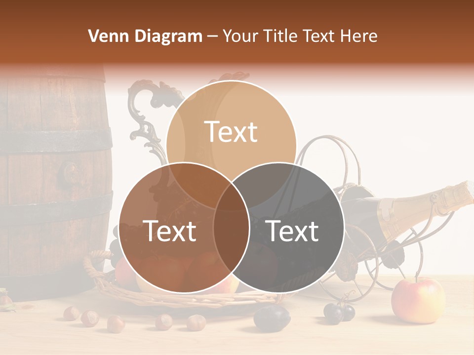 Jug Wine Barrel Hazelnuts PowerPoint Template