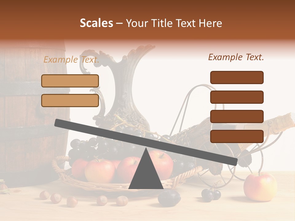 Jug Wine Barrel Hazelnuts PowerPoint Template