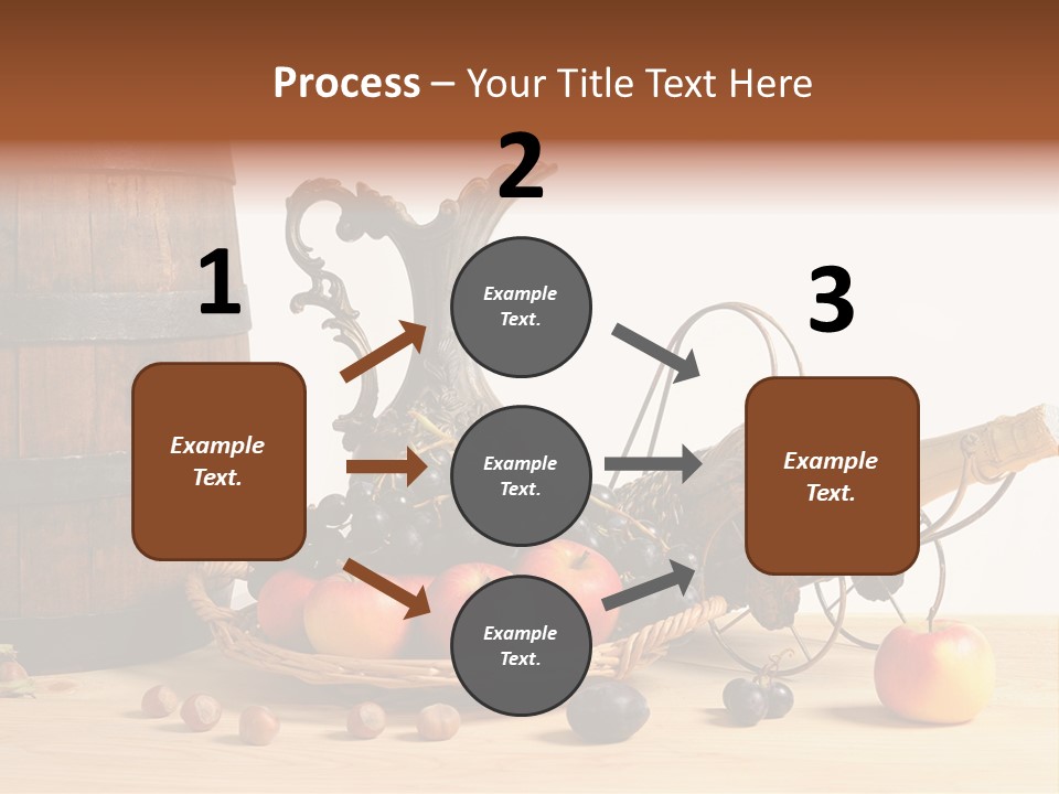 Jug Wine Barrel Hazelnuts PowerPoint Template