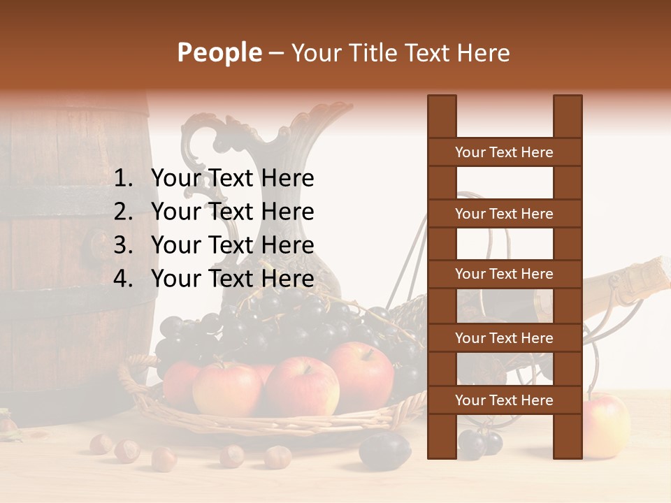 Jug Wine Barrel Hazelnuts PowerPoint Template
