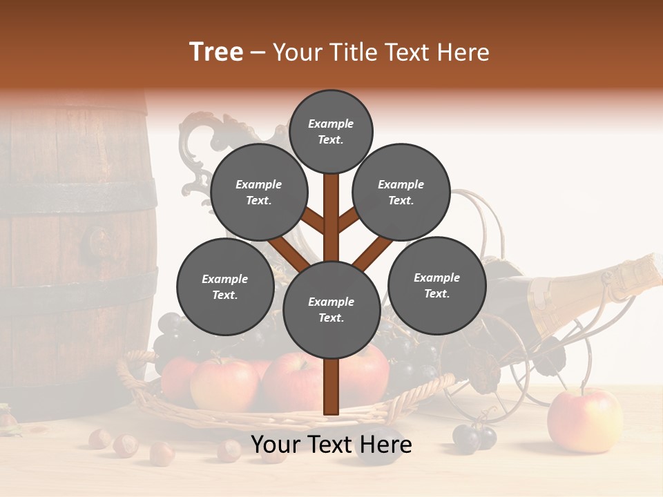 Jug Wine Barrel Hazelnuts PowerPoint Template