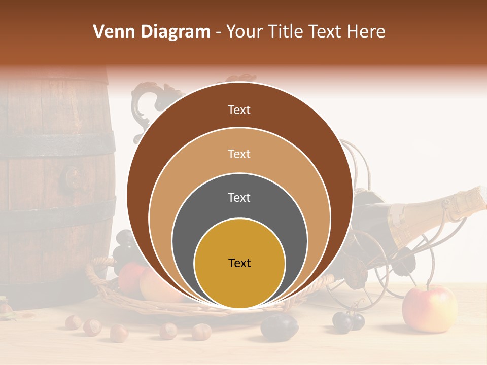 Jug Wine Barrel Hazelnuts PowerPoint Template