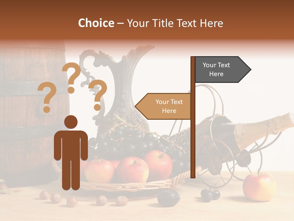Jug Wine Barrel Hazelnuts PowerPoint Template