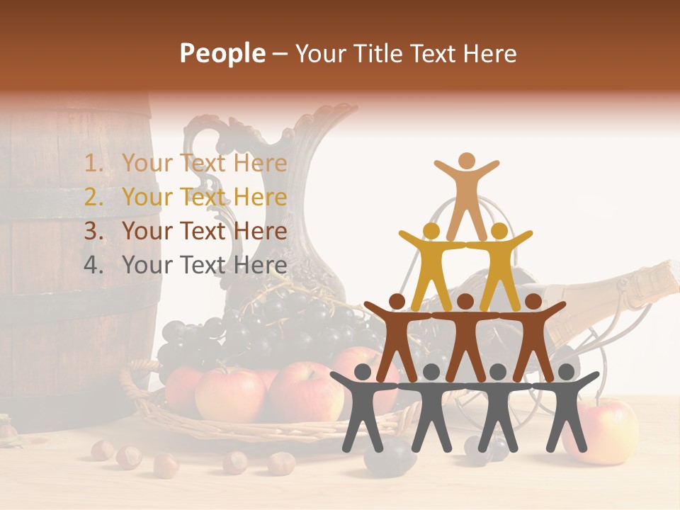 Jug Wine Barrel Hazelnuts PowerPoint Template