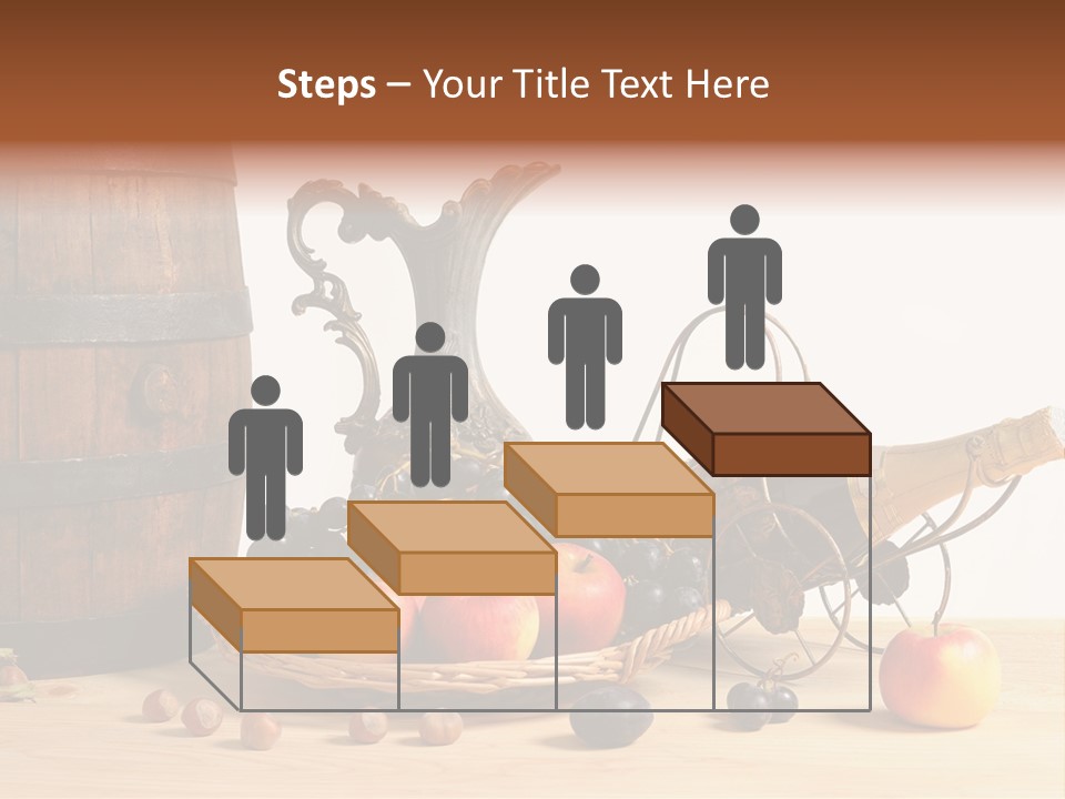 Jug Wine Barrel Hazelnuts PowerPoint Template