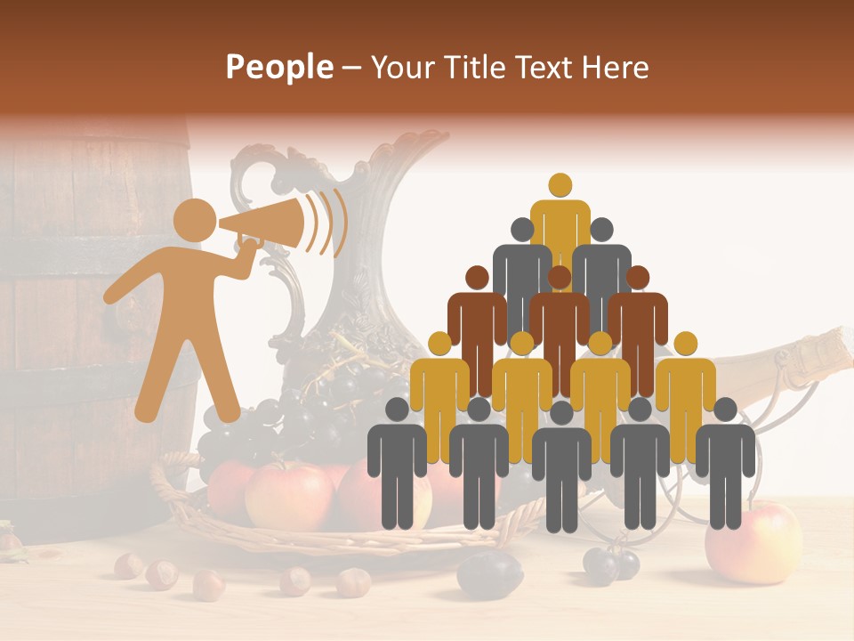 Jug Wine Barrel Hazelnuts PowerPoint Template