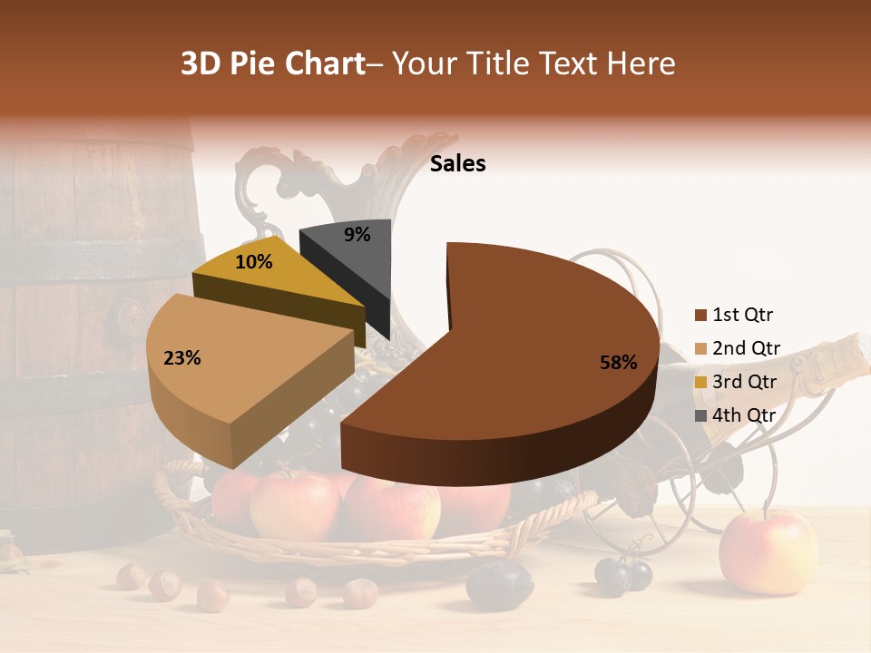 Jug Wine Barrel Hazelnuts PowerPoint Template