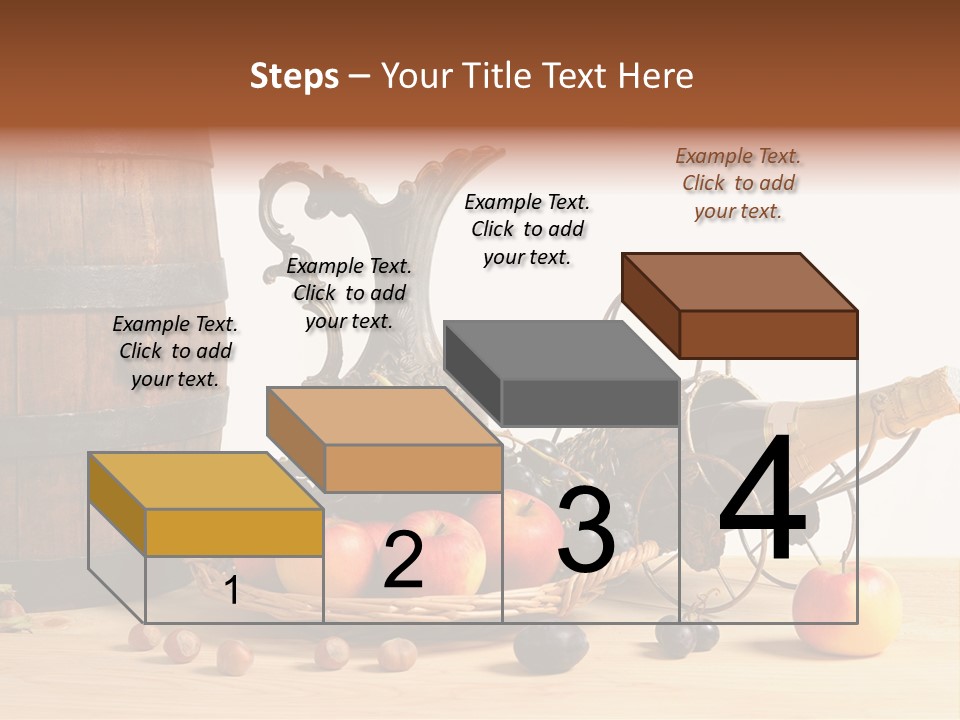 Jug Wine Barrel Hazelnuts PowerPoint Template