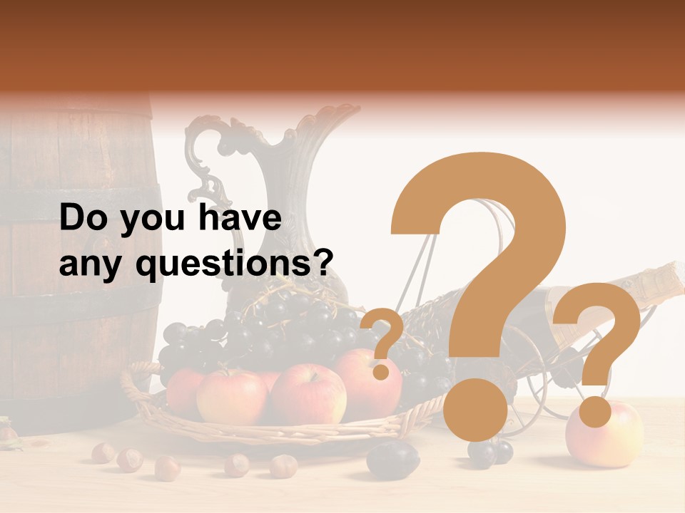 Jug Wine Barrel Hazelnuts PowerPoint Template