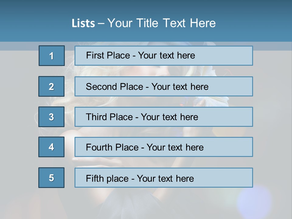 Holding Girl Butterfly PowerPoint Template