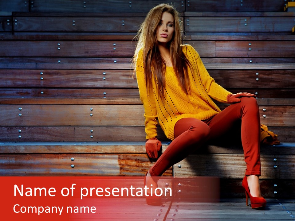 Woman Girl Cute PowerPoint Template