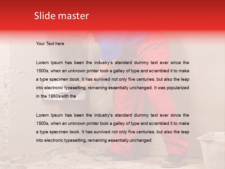Man Plasterer Work PowerPoint Template
