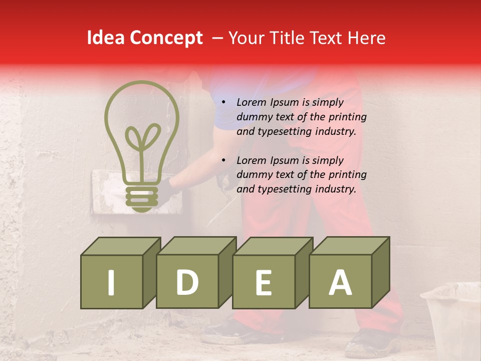 Man Plasterer Work PowerPoint Template